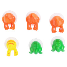 6 Stks/Set Leuke Cartoon Dierenstaart Sterke Sucker Zuighaak Baby Badkamer Sleutel Handdoek Hanger Houder Haken Thuis Keuken Accessoires