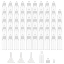 50Pcs Small Empty Squeeze Dropper Bottles Plastic Thin Tip Dropper Bottles 15ML Portable Squeezable Liquid Dropper White