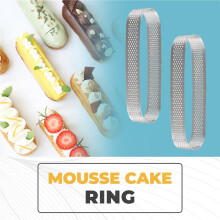 6PZ per Torta Ovale per Mousse Forato nel Acciaio Inossidabile per Torta Francese Decorazione per Torta Mousse Bakeware