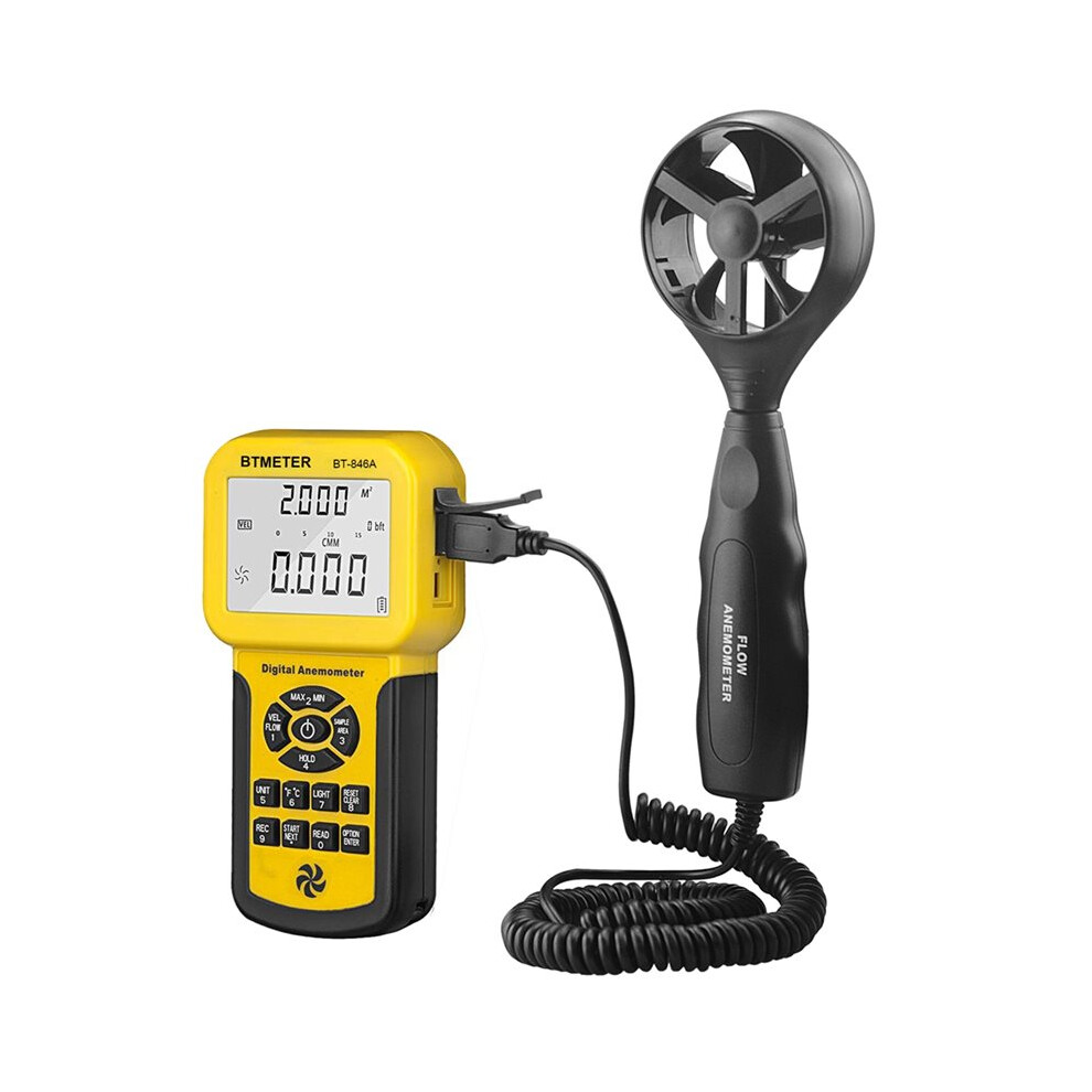 Btmeter Digital Anemometer, Hvac Tachometer, Wind Speed Meter, Measures Wind Speed Flow Temperature Air Flow Velocity Cfm 6034087616490