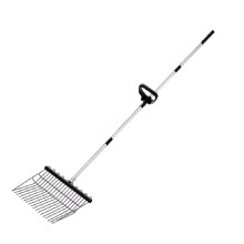 15 Inch Large Chicken Coop Scoop with Ergonomic Grip Adjustable Long Handle Chicken Poop Scooper Sifting Shovel Rake