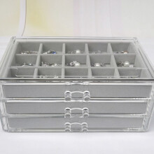 Drei-Zeichen-Acryl-Flanell-Aufbewahrungsbox mit Mehreren Rahmen Schmuck Halskette Finishing-Box Ohrringe Display Stand Tablett