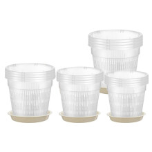 16 Stuks OrchideeëNpot 4,5/5,5/6/7,5 Inch OrchideeëNpotten met Gaten en Schotels Orchidee Plantenbakken Doorzichtige Plastic Bloempot