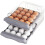 32 Grid Egg Holder,Household Egg Storage Box for Fridge, Transparent 2Layer Chicken Storage Container (Gray) 2