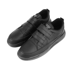 Lage schoenen van PU-leer met klittenbandsluiting, dikke, gedempte zool, lichtgewicht, flexibele, niet-afgevende zool, ademend en comfortabel.