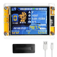 990KH/S NMMiner NerdMiner+Stand 2.8 Inch  Display Upgraded Harshrate Bitcoin Crypto Solo Lottery Miner NerdMiner