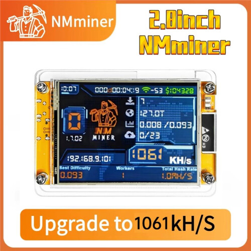 Miner NerdMiner + Suporte com Taxa de Aceleração Atualizada, Tela Inteligente de 2,8 Polegadas para Bitcoin, Criptomoedas e Loterias 1