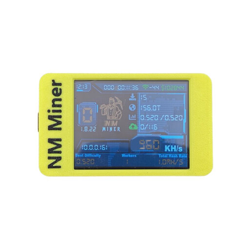 NMMiner NerdMiners V2 Hashrate 960KH/S Lucky Miner ESP32 Tela Inteligente de 2,8 Polegadas Crypto Solo Lottery Bitcoin ESP32 1