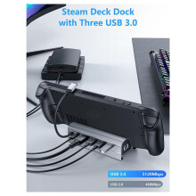 6 in 1 Docking Station Stand Accessories 3xUSB 4K@60Hz Gigabit Ethernet PD 60W Hub