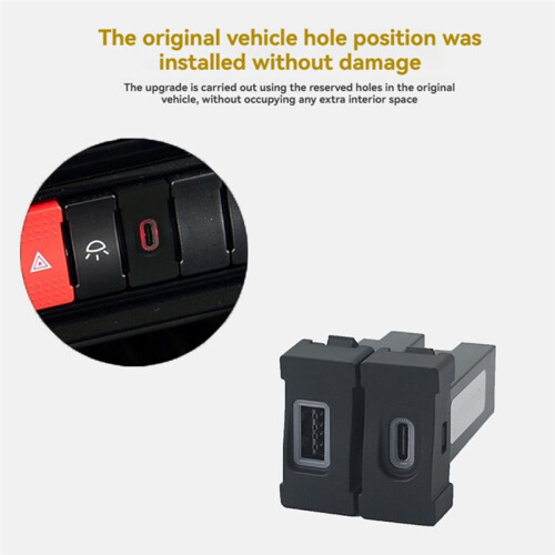 Auto Quick Car Charge Dual QC3.0 USB Charger Type C PD Phone Interface Socket Adapter for  Daily Accessories