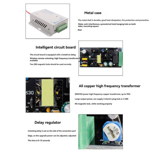 Access Control Power Supply Transformer Door System Adapter AC110-240V Covertor System Machine White DC12V 3A 2
