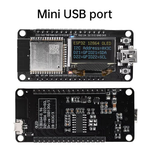 ESP32 ESP-WROOM-32D WIFI  Development Board CH340 with 0.96 OLED Screen Yellow  Display -USB 2