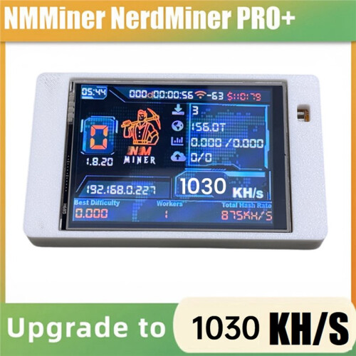 Miner NMMiner NerdMiner Solo Miner de 1030KH/S com Tela Colorida de 2,8 Polegadas para Bitcoin, BTC e Criptomoedas, Ideal para Loterias 1