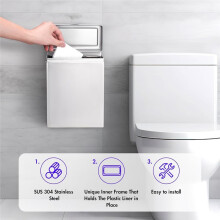 Contenitore per Lo Smaltimento Degli Assorbenti Igienici In Acciaio Inossidabile Contenitore per Lo Smaltimento Degli Assorbenti Igienici da Parete