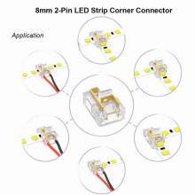 20 Stück 8 mm 2-Pin LED-Streifen-Verbinder-Set, Lötfreie Clips für Einfarbige SMD/COB-LED-Lichtstreifen