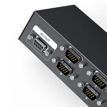 RS232 4 In 1 Out RS232 Seriell DB9 Pin Switcher 4x1 för PC Console Printer Sharing Selector Controller