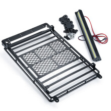 Metall Dach TräGer GepäCkträGer mit LED Beleuchtung für 1/10 RC Crawler Auto Axial SCX10 für TRX4 Bronco RC4WD D90 YK4102