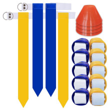 Flag Football Set,10 Player Flag Football Belts and Flags Set, Complete Indoor & Outdoor Training Set,Football Belts Kit