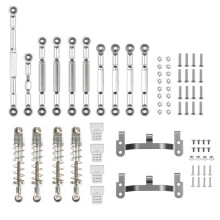 Metall Lenkstange Zug Stangen Halterungen StoßDäMpfer Satz für WPL C14 C24 C24-1 1/16 RC Auto Upgrade Teile,2