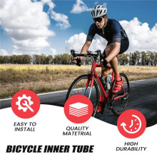 2Pack 700X35-43C Bike Inner Tube with 2 Rim Strip Schrader Valve Rubber Bike Tire Tube for 700C Road Bike