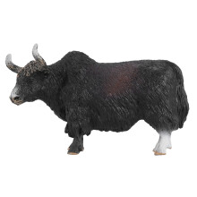14.5X3.5X8.5Cm Figuras de AccióN CláSicas de Animales de Yak Negro Ganado Toro Buey Estatuilla Pvc Juguete Modelo Realista Lindo