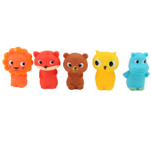 Finger Puppets for Children and Babies 5 Farm Animals BPA PVC Bath Toys Hand Puppets Doll Set Early Eductional Toy(A)
