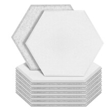 Pannelli Acustici Esagonali da 12 Pezzi Pannelli nel Schiuma Insonorizzata con Bordo Smussato, Imbottitura Fonoassorbente, Trattamento Acustico per