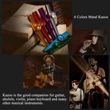 18 StüCk Metall Kazoo Musik Instrumente FlöTen Begleiter mit Kazoo Membranen für Gitarre, Ukulele, Violine, Klavier Klaviatur