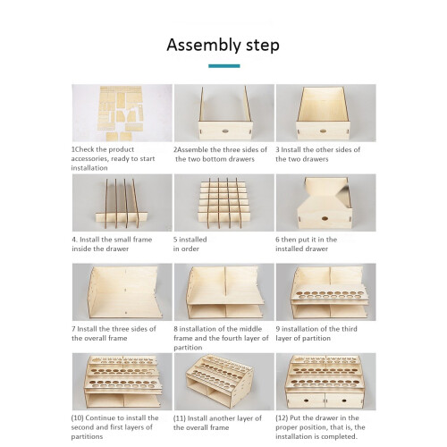 DIY Houten Organizer Verfflessen Display Rack Borstels Houder Stand Opslag Model Tool 1
