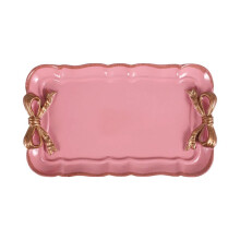 European Style Bow Cake Storage Trays Makeup Organizer Dessert Plate Square Decor Tray Kitchen Storage Trays 12x20Cm