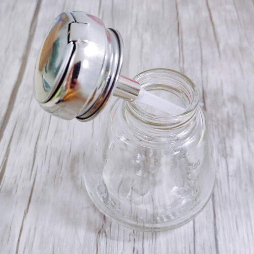 Empty Nail Polish Makeup Remover Pump Dispenser Glass Push Down Press Bottle 1