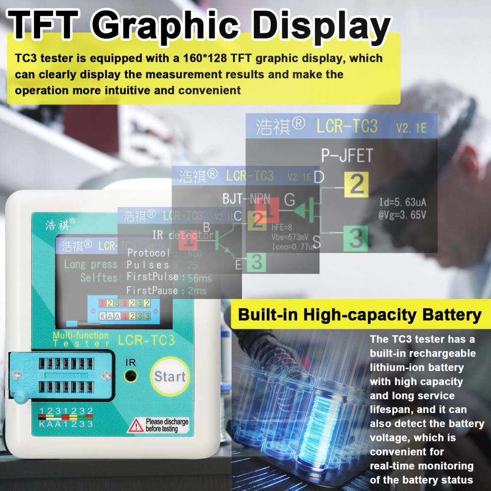 Multifunction Transistor Tester Zener Diode Analyzer 160*128 Tft Display 5041393365913