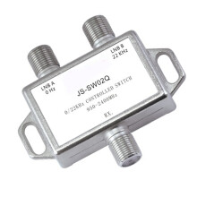 Satellite Switch 0/22KHz 2 in 1 Out Zinc Alloy TV Signal Switch for Channel Switching