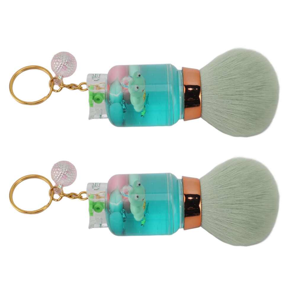 Green 2Pcs Nail Dust Cleaning Brush Â Portable Multi-Functional Manicure Tool