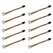 10X 4-Pin Male to 6-Pin Female Socket Power Cable for PCIe PCI Express Adapter