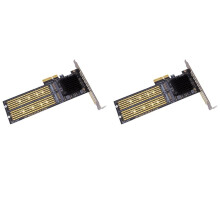 2X SSU PCI-E X4 to Dual NVMe PCIe Adapter,M.2 NVMe SSD to PCI-E X8/X16 Card Support M.2 (M Key) NVMe SSD 22110/2280/2260