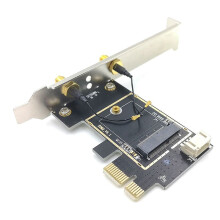 3X Tarjeta Inalámbrica NGFF M2 A PCI-E Adaptador Convertidor  de Escritorio Pcie con 6 Antenas de CA para  AX200 9260AC 8265NGW