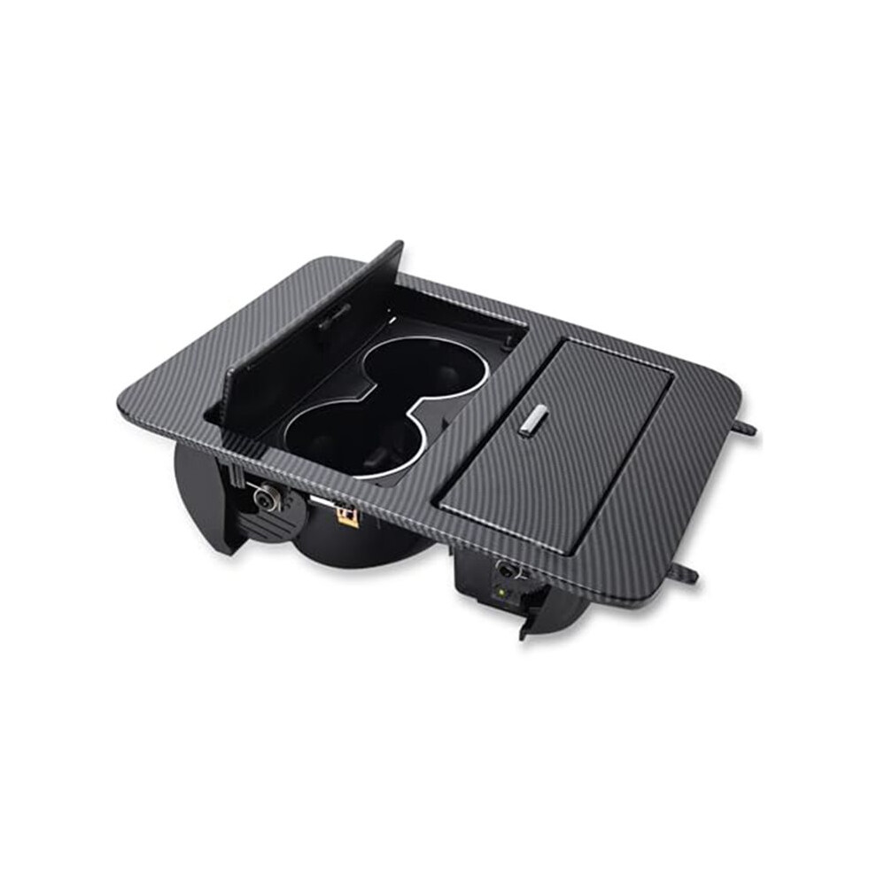 Tauoh 23164631 Console Cup Holder Storage Drinks Cup Holder For Chevy Yukon Suburban Silverado 2007-2014 Carbon Fiber