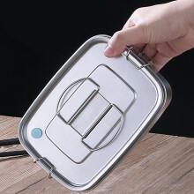Caja de Almuerzo de Oficina Escolar Tipo SáNdwich de Gran Capacidad Vajilla Bento para NiñOs Adultos Recipiente de Comida Acero Inoxidable 1.5L
