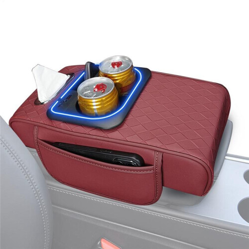 Car Arm Rest Organizer with Heightening Pad, Multi-Function Cup & Tissue Holder for Front  Organization Road Trip 1