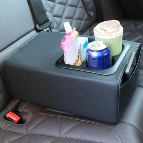 Car Rear  Armrest Storage Organizer with Cup Holder Console Box for for SUV 2