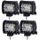 Conjunto de 4 Faróis de Trabalho LED de 4 Polegadas e 60 W com Três Fileiras para Caminhão, , ATV e UTV 2