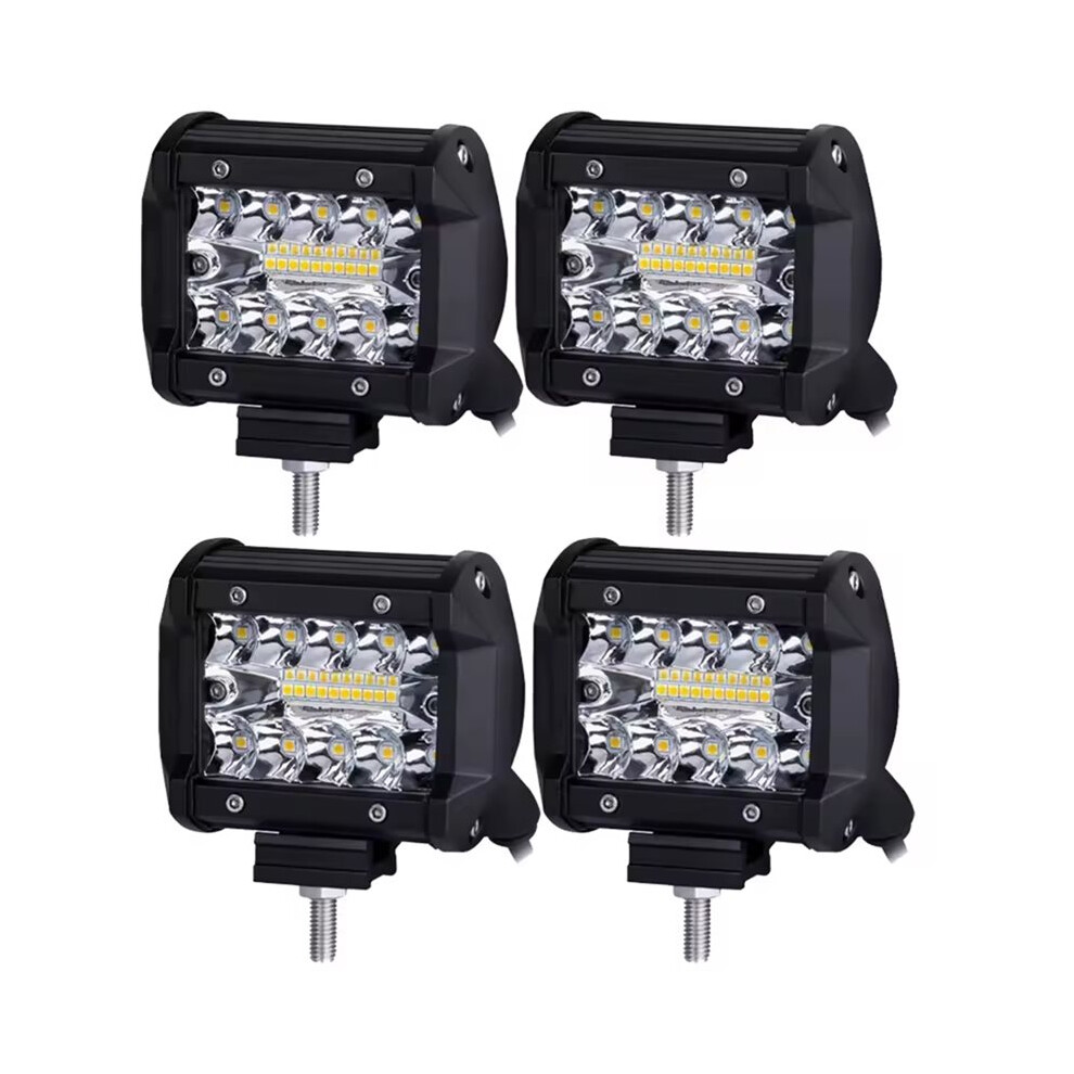 4 Pcs 4 Inch 60W Triple Row Led Work Combo For Truck Boat Atv Utv Light 6032724628547