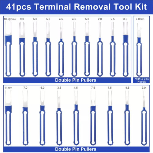 41-Piece Automotive Electrical Terminal Removal Tool Set Connector Pin Extractor Kit