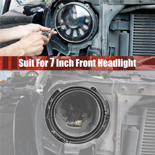 7 Inch Round Headlight Mounting Retaining Bracket Ring Set with Headlight Metal Ring for   JK 2007-2017 2