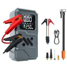 6000mAh Car Battery with Air Pump & Tire Pressure Monitor for Vehicle Mounted Use