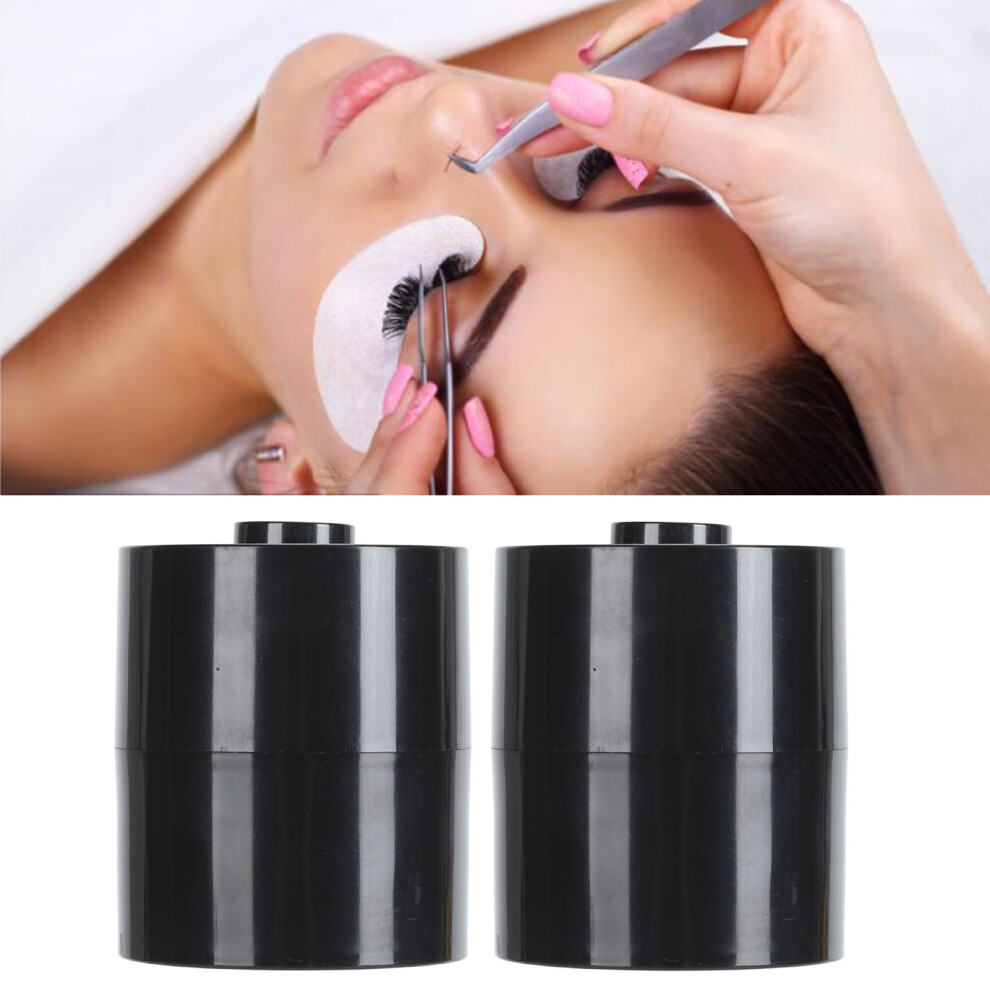 2PCS Black Nail Glue Storage Jar 8.3x7.1cm Leakproof Lash Extension Container