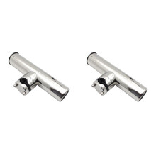 2X Stainless Steel Fishing Rod Holder Mirror Polish Adjustable Fishing Rod Holder Marine for 19-25mm Rail