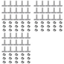 45Pcs T Slot Bolt Replacement,M8 X 20 Screws, A2-70 Rail Track Screws Track Nuts with 45 Flange Nut