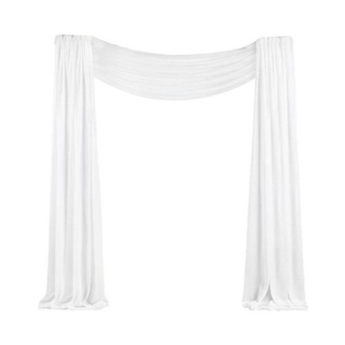 3X Tecido para Cortinas de Arco de Casamento 29,5 Polegadas X 26,25 Pés Cortinas Transparentes Brancas para Cerimônia de Casamento 1